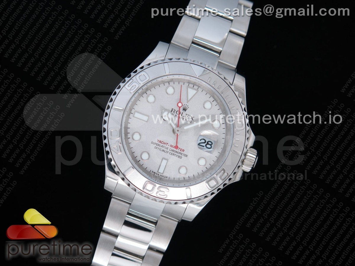 눕공장 요트마스터 실버다이얼 브슬 3135 904L / Yacht-Master 116622 11 Noob Best Edition 904L Steel Silver Dial Red Hand on Bracelet SA3135