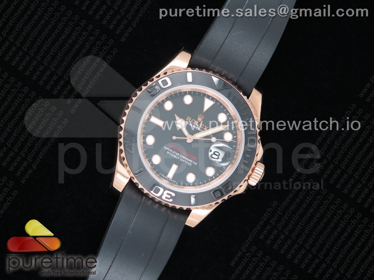 TW공장 롤렉스 요트마스터 블랙다이얼 에버로즈골드 / Yacht-Master 116655 RG TWF Best Edition Black Ceramic Bezel on Oysterflex Rubber Strap A2836