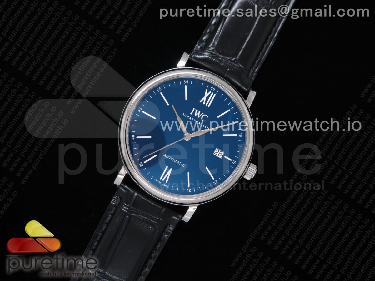 V7공장 포르토피노 블루다이얼 150주년 악어스트랩 / Portofino '150 Years' IW356518 V7F 11 Best Edtiion Blue Dial on Black Croco Strap ETA2892