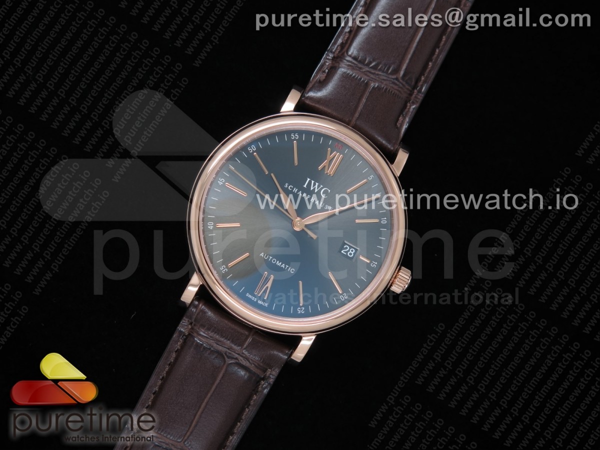 V7공장 포르토피노 로즈골드 그레이다이얼 150주년 악어스트랩 / Portofino Automatic RG IW356511 V7F 11 Best Edtiion Gray Dial on Brown Croco Strap ETA2892