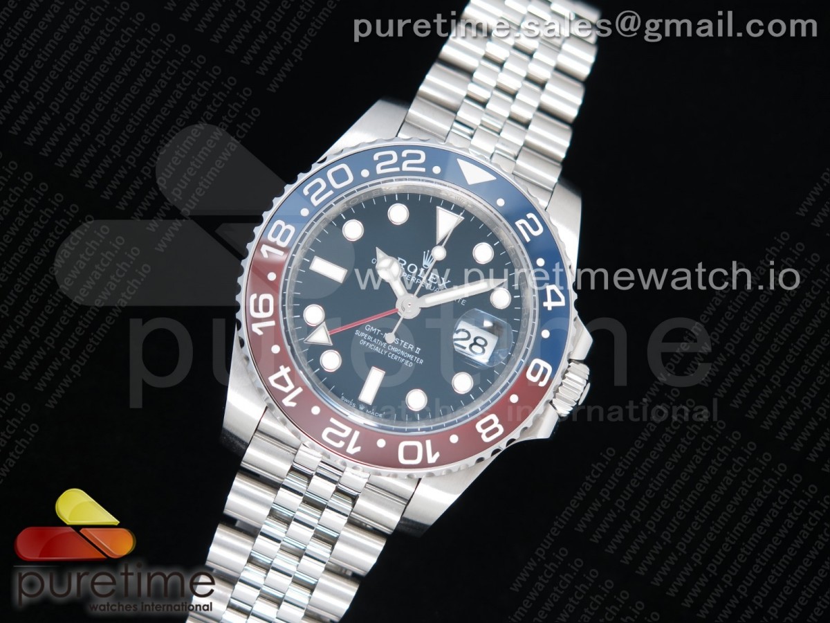 눕공장 롤렉스 GMT마스터2 블루앤레드 블랙다이얼 쥬빌레 브슬  펩시/ GMT Master II 126710 BLRO Real Ceramic 904L SS Noob 11 Best Edition on Bracelet A3285 (Correct Hand Stack)