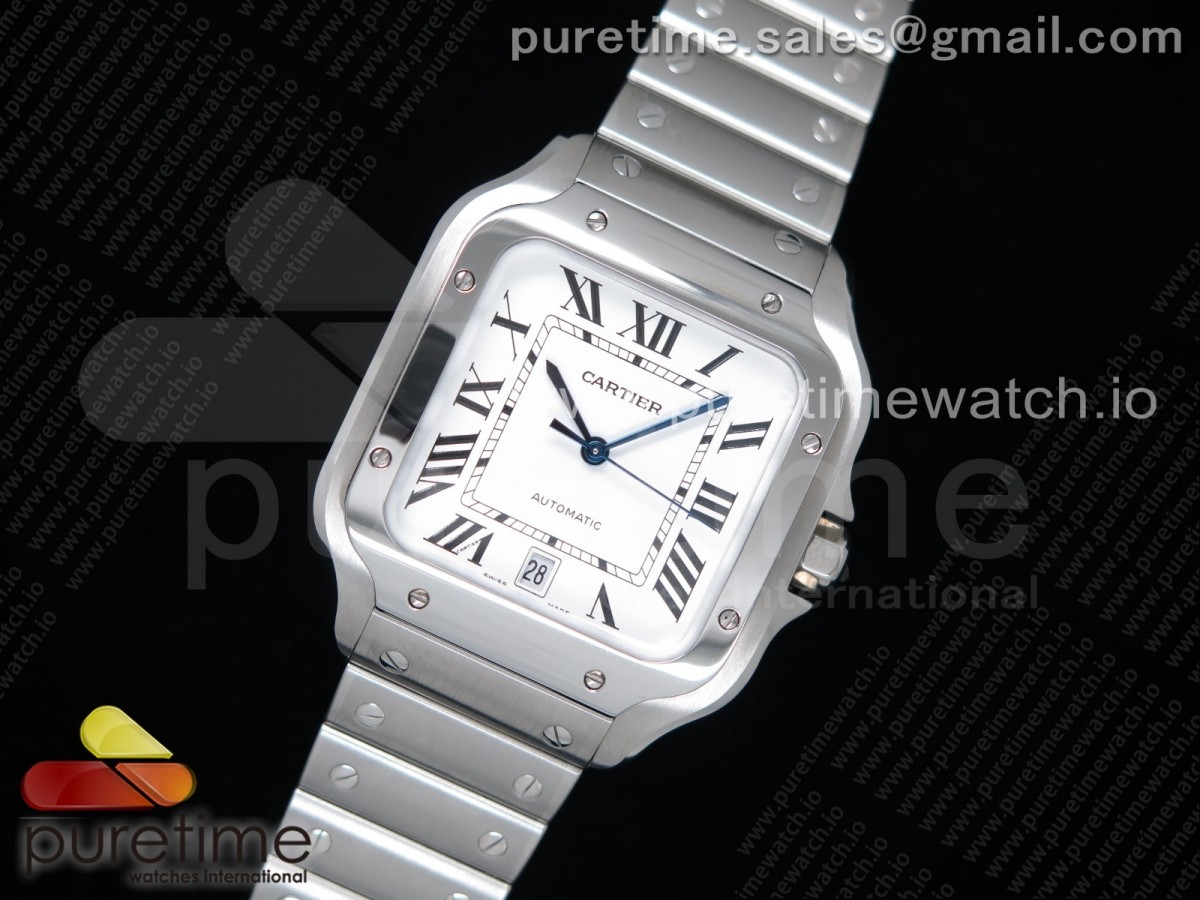 BV공장 까르띠에 산토스 40MM 2018 스틸 화이트다이얼 브슬 / Santos de Cartier 40mm SS 2018 BVF 11 Best Edition White Dial on SS SmartLinks Bracelet MIYOTA 9015 V2