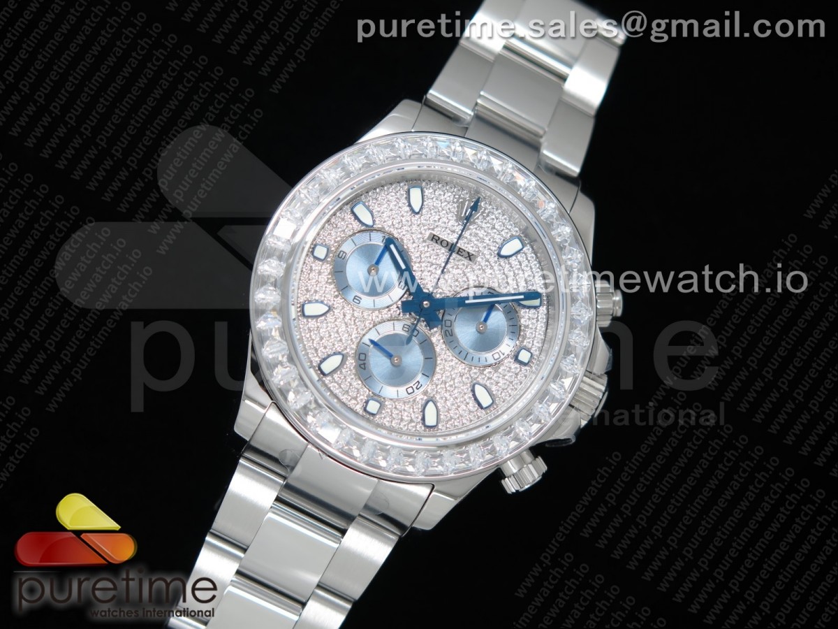 JH공장 롤렉스 데이토나 다이아 블루다이얼 다이아베젤 / Daytona SS JHF Best Edition DiamondsBlue Dial Diamonds Bezel on SS Bracelet A4130