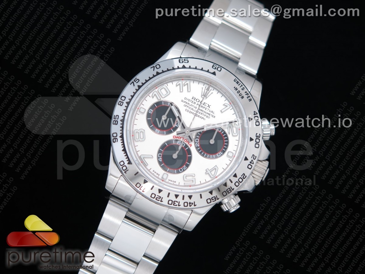 JH공장 롤렉스 데이토나 화이트 넘버 다이얼 / Daytona SS JHF Best Edition SilverBlack Dial on SS Bracelet A4130