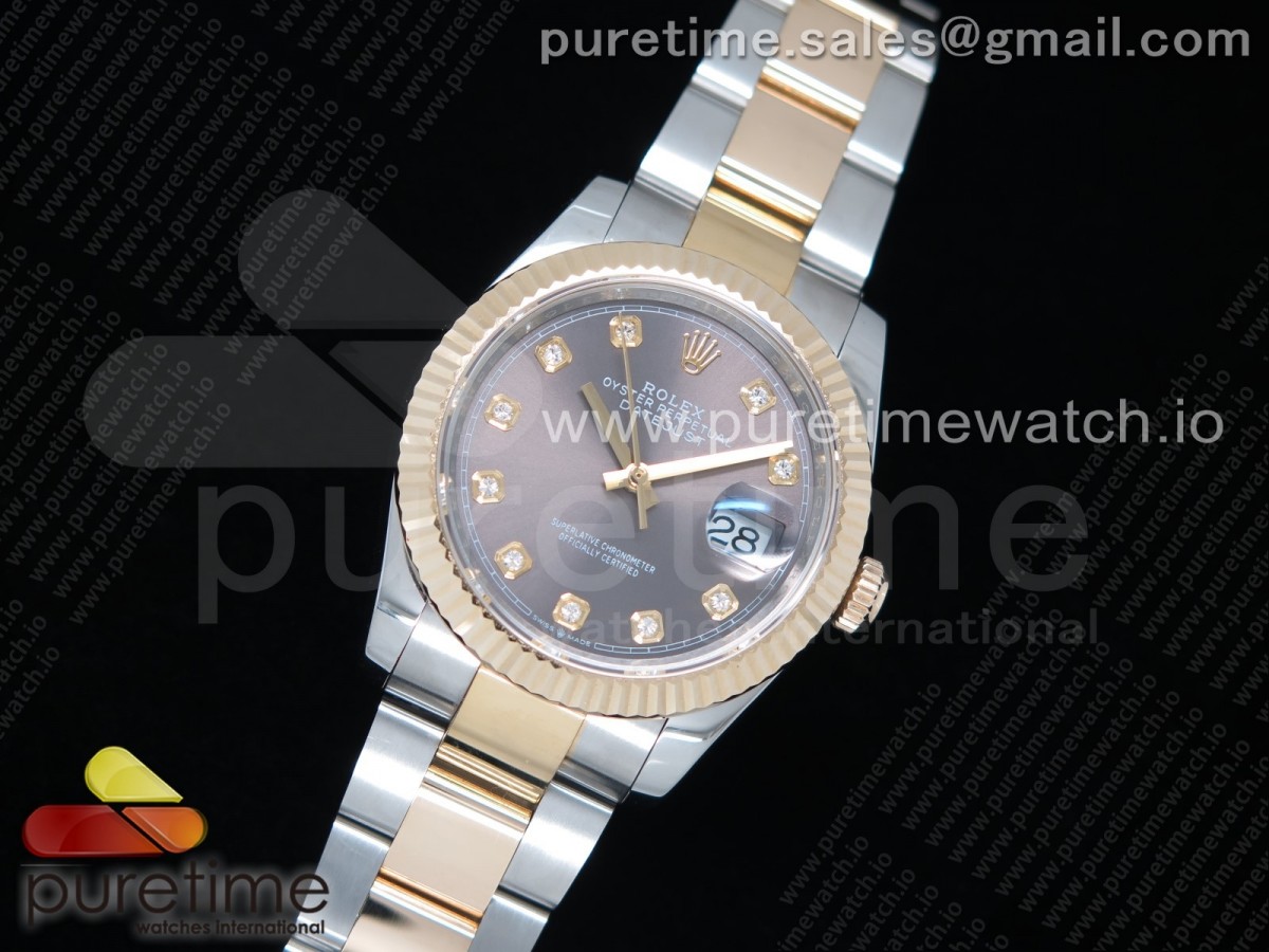 GM공장 롤렉스 데이저스트 36미리 옐로우골드 포금 그레이텐포인트 다이얼 브슬 / DateJust 36 SSYG Wrapped 116233 GMF Gray Dial Diamonds Markers on SSYG Wrapped Oyster Bracelet A2836