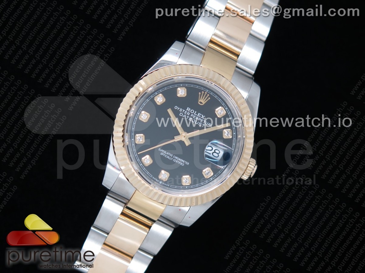 GM공장 롤렉스 데이저스트 36미리 옐로우골드 포금 블랙텐포인트 다이얼 브슬 / DateJust 36 SSYG Wrapped 116233 GMF Black Dial Diamonds Markers on SSYG Wrapped Oyster Bracelet A2836