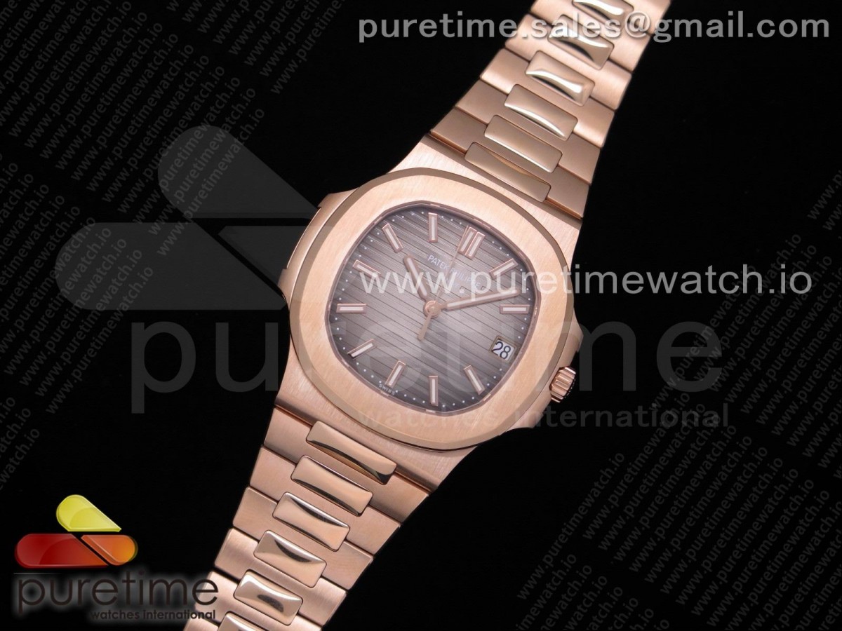 PP공장 V4 파텍필립 노틸러스 점보 로즈골드 브라운다이얼 / Nautilus 57111R PPF 11 Best Edition Brown Textured Dial on RG Bracelet 324CS