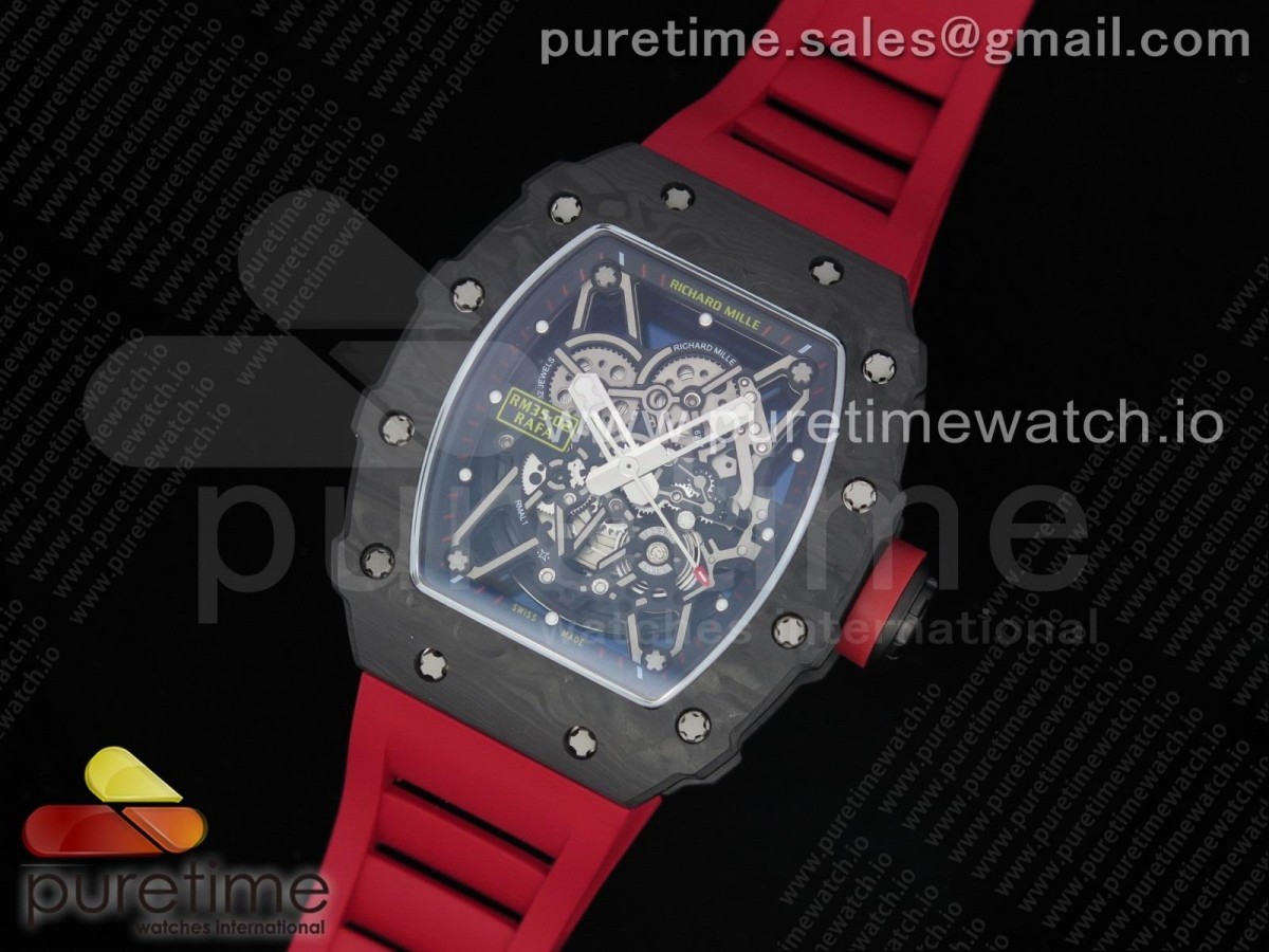 KV공장 V3 리차드밀 RM035-02 스켈레톤다이얼 레드러버 / RM035-02 KVF Best Edition Skeleton Dial Red on Red Rubber Strap MIYOTA8215 V3