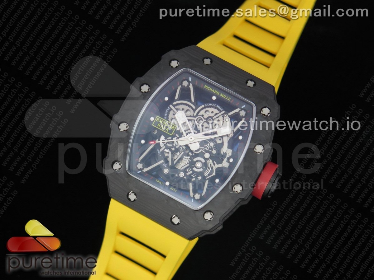 KV공장 V3 리차드밀 RM035-02 스켈레톤다이얼 옐로우러버 / RM035-02 KVF Best Edition Skeleton Dial Red on Yellow Rubber Strap MIYOTA8215 V3