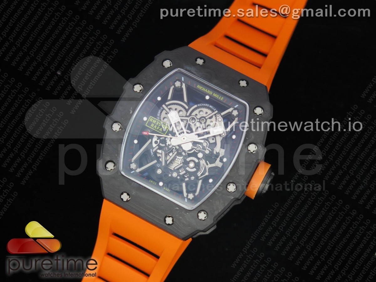 KV공장 V3 리차드밀 RM035-02 스켈레톤다이얼 오렌지러버 / RM035-02 KVF Best Edition Skeleton Dial Orange on Orange Rubber Strap MIYOTA8215 V3