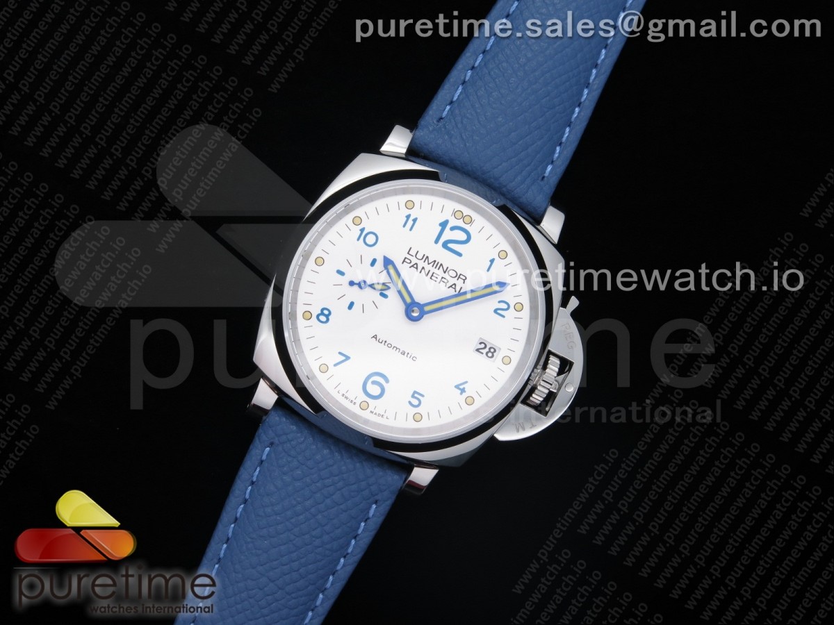 VS공장 파네라이 PAM906 화이트다이얼 가죽 / Luminor Due VSF Best Edition White Dial on Blue Leather Strap AXXXIV