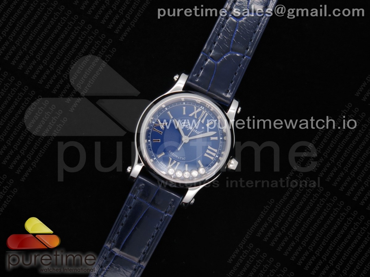 YF공장 쇼파드 해피스포츠 블루다이얼 블루가죽 / Happy Sport Automatic SSRG 30mm YF 11 Best Edition Blue Dial on Blue Leather Starp A2892