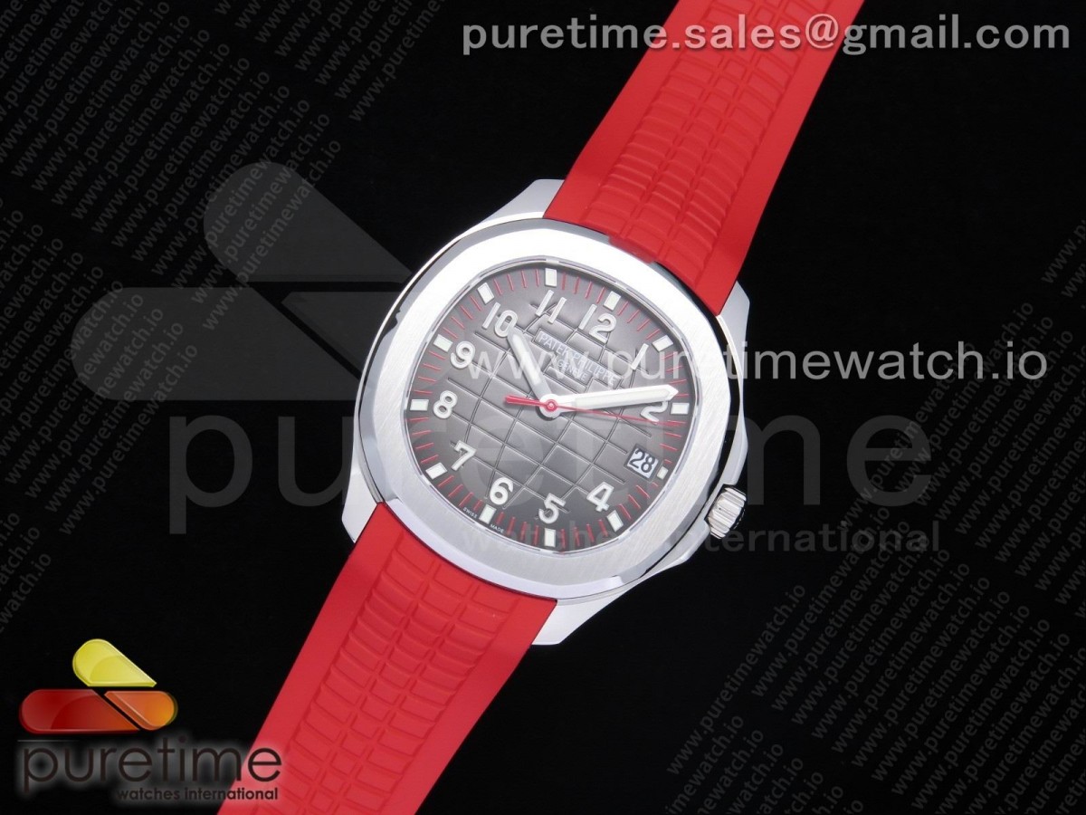 ZF공장 파텍필립 아쿠아넛 그레이다이얼 레드러버 / Aquanaut 5167A Singapore Edition SS ZF 11 Best Edition Red Second Hand on Red Rubber Strap 324CS (Free box)