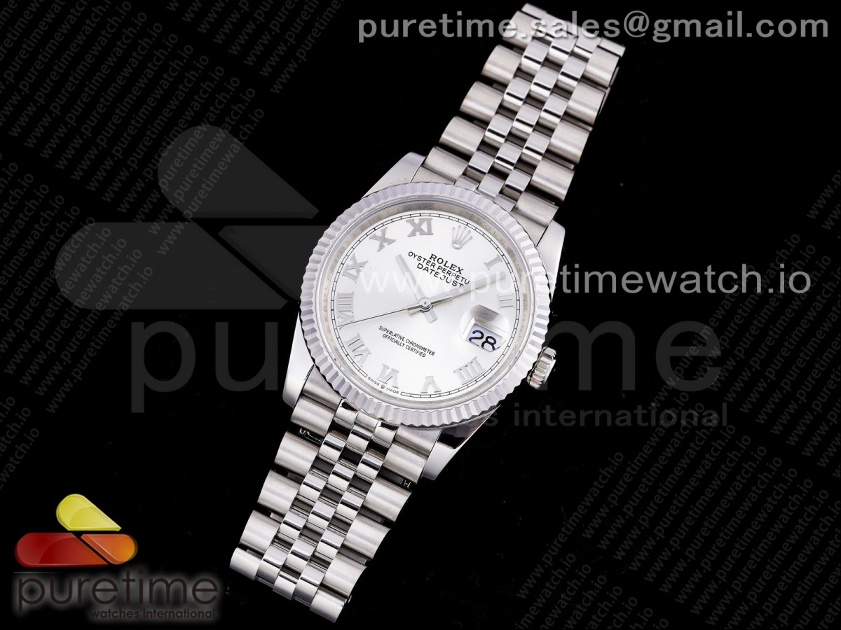 GM공장 롤렉스 데이저스트 36MM 실버 로만인덱스 다이얼 브슬 3235 904L / DateJust 36 SS 126234 GMF Best Edition 904L Steel Silver Dial Roman Markers on Jubilee Bracelet SA3235