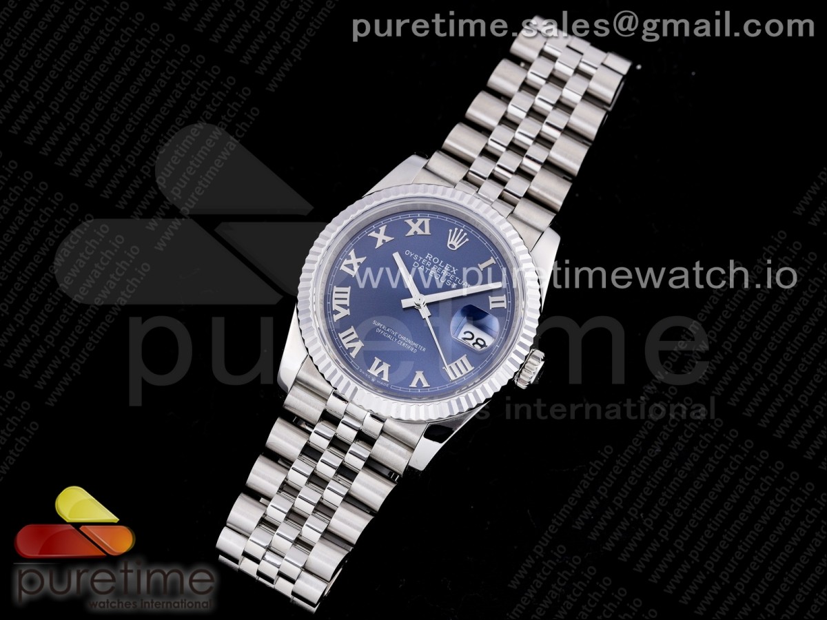 GM공장 롤렉스 데이저스트 36MM 블루 로만인덱스 다이얼 브슬 3235 904L / DateJust 36 SS 126234 GMF Best Edition 904L Steel Blue Dial Roman Markers on Jubilee Bracelet SA3235