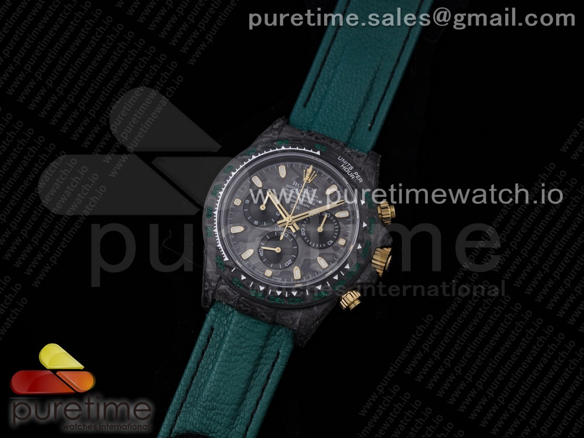 OM공장 롤렉스 데이토나 포지드카본 그린 블랙 그린가죽 / Daytona DIW Carbon OMF Best Edition CarbonBlack Dial on Green Leather Strap A4130