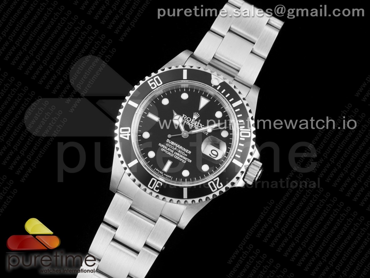 AR공장 롤렉스 서브마리너 구형 구섭마 블랙 브슬 904L 3135 / Submariner 16610 LN Black No Rehaut Engraving 904L Steel ARF11 Best Edition on SS Bracelet SH3135