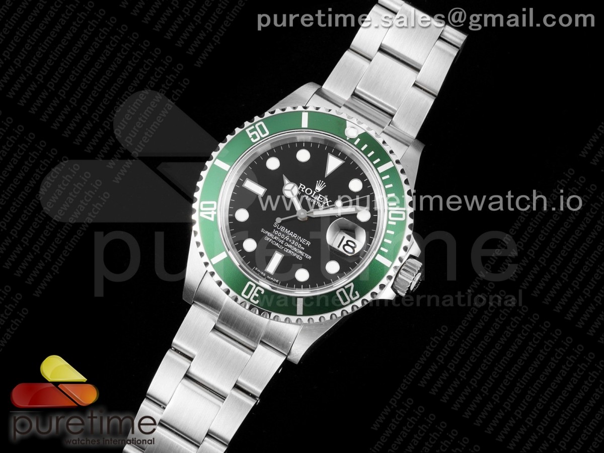 AR공장 롤렉스 서브마리너 구형 구섭마 그린 브슬 904L 3135 / Submariner 16610 LV Green No Rehaut Engraving 904L Steel ARF11 Best Edition on SS Bracelet SH3135