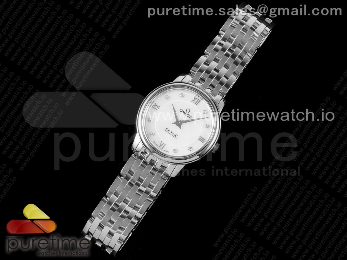 ZF공장 오메가 드빌 27.4MM 화이트다이얼 다이아 브슬 / De Ville Prestige Quartz 27.4 mm SS ZF 11 Best Edition White Dial on SS Bracelet Jap Quartz