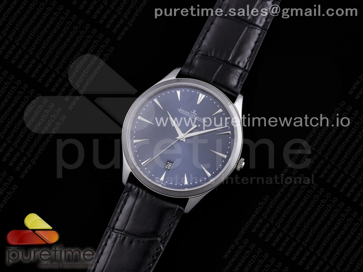 FK공장 예거르쿨트르 마스터 울트라씬 블루다이얼 가죽Master Ultra Thin Date FKF 11 Best Edition Blue Dial on Black Leather Strap A898