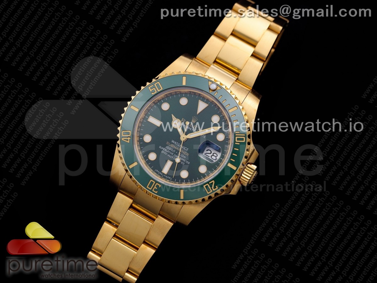 VR공장 롤렉스 서브마리너 그린 금통 브슬 포금 / Submariner 116618 LV VRF Best Edition YG Wrapped Green Dial on YG Wrapped Bracelet A2836 MAX Version