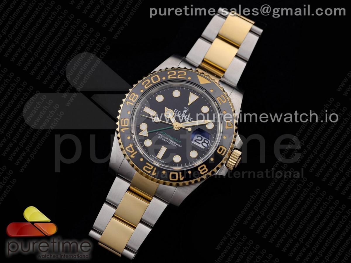 AR공장 롤렉스 GMT마스터2 옐로우골드 콤비 904L 3186 / GMT-Master II 116713 Two Tone SSYG 904L Steel ARF 11 Best Edition SH3186 CHS