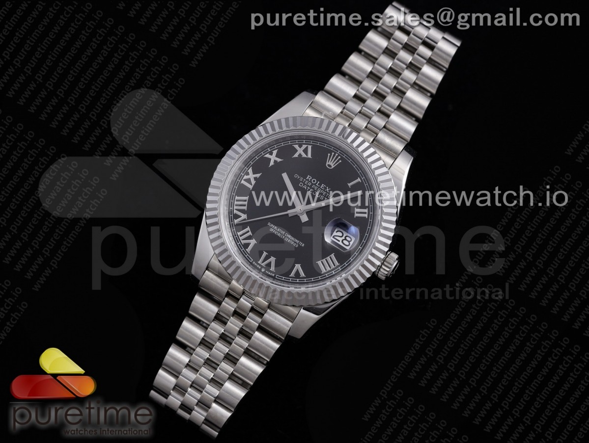 VR공장 롤렉스 데이저스트 41MM 블랙 로만인덱스 플루티드 쥬빌레 브슬 904L 3235 / DateJust 41 126334 VRF 11 Best Edition 904L Steel Black Dial Roman Markers on SS Jubilee Bracelet A3235