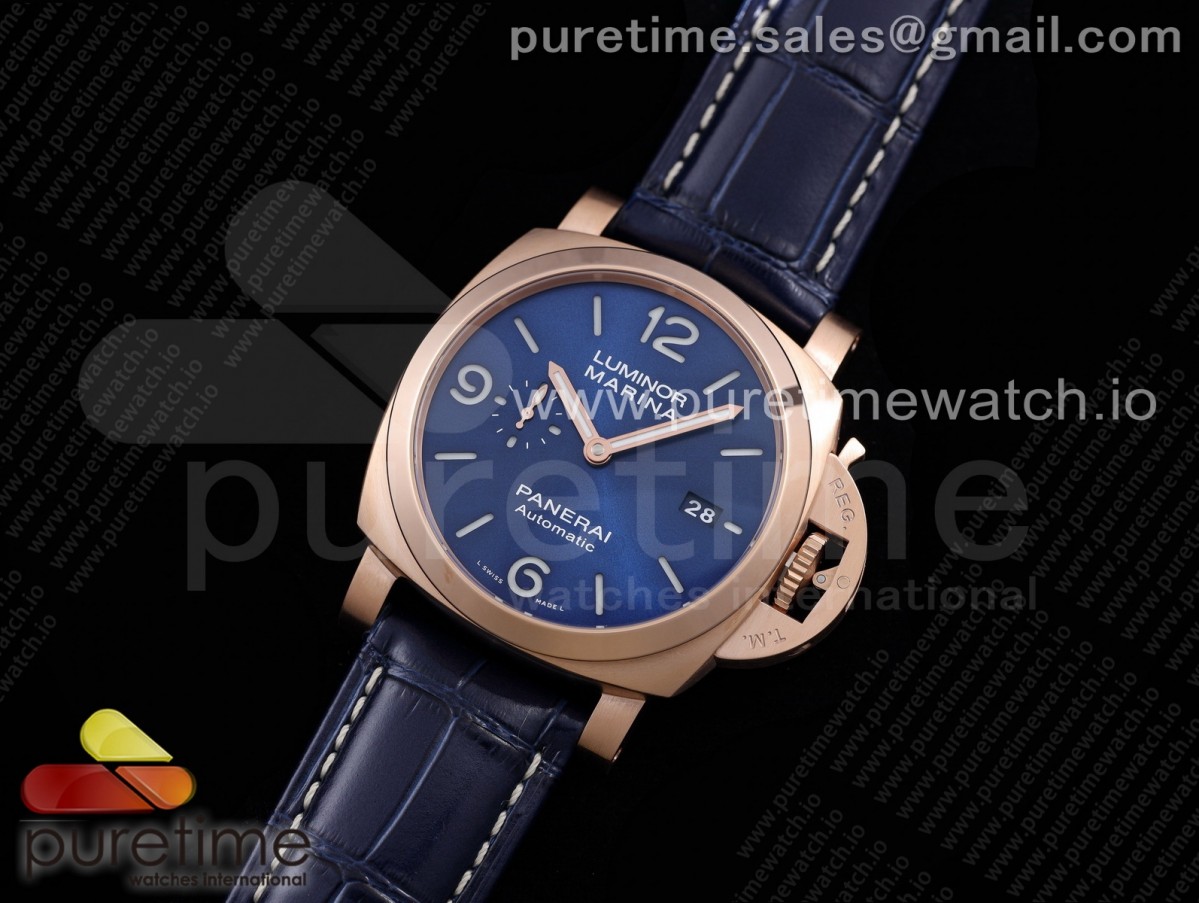 VS공장 파네라이 PMA1112 GMT 블루다이얼 블루가죽 로즈골드 / PAM1112 V GMT RG VSF 11 Best Edition Blue Dial on Blue Leather Strap P.9010 Super Clone