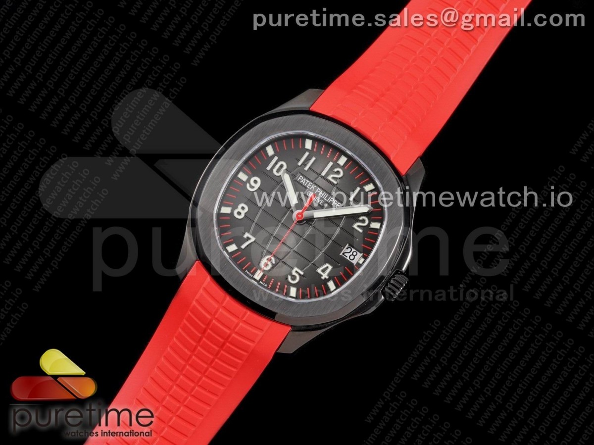 ZF공장 파텍필립 아쿠아넛 베놈 DLC 레드러버 / Aquanaut Black Venom DLC ZF 11 Best Edition Black Dial on Red Rubber Strap 324CS