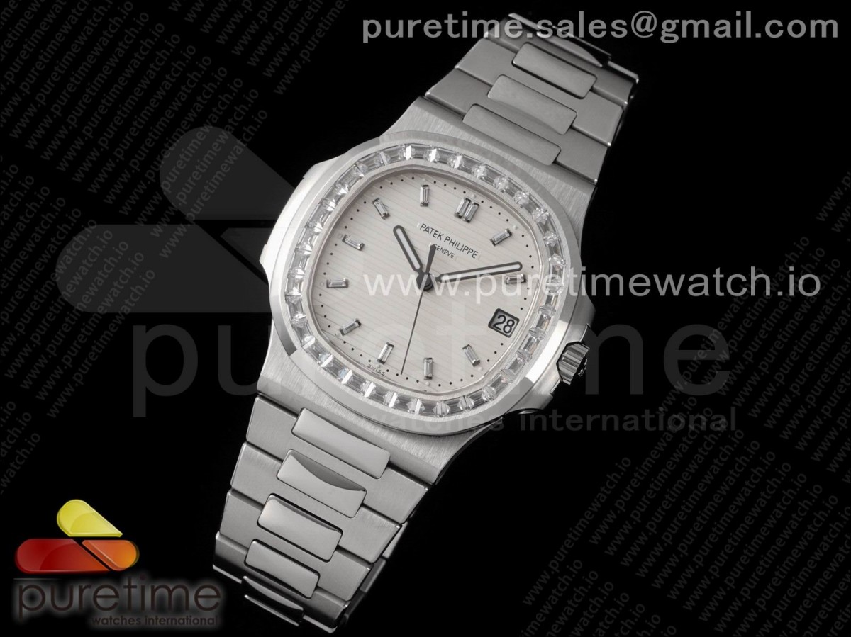 PP공장 V3 파텍필립 노틸러스 5711 다이아베젤 화이트다이얼 브슬 / Nautilus 5711 SS PPF 11 Best Edition White Dial Diamonds Markers and Bezel on SS Bracelet 324CS  V3