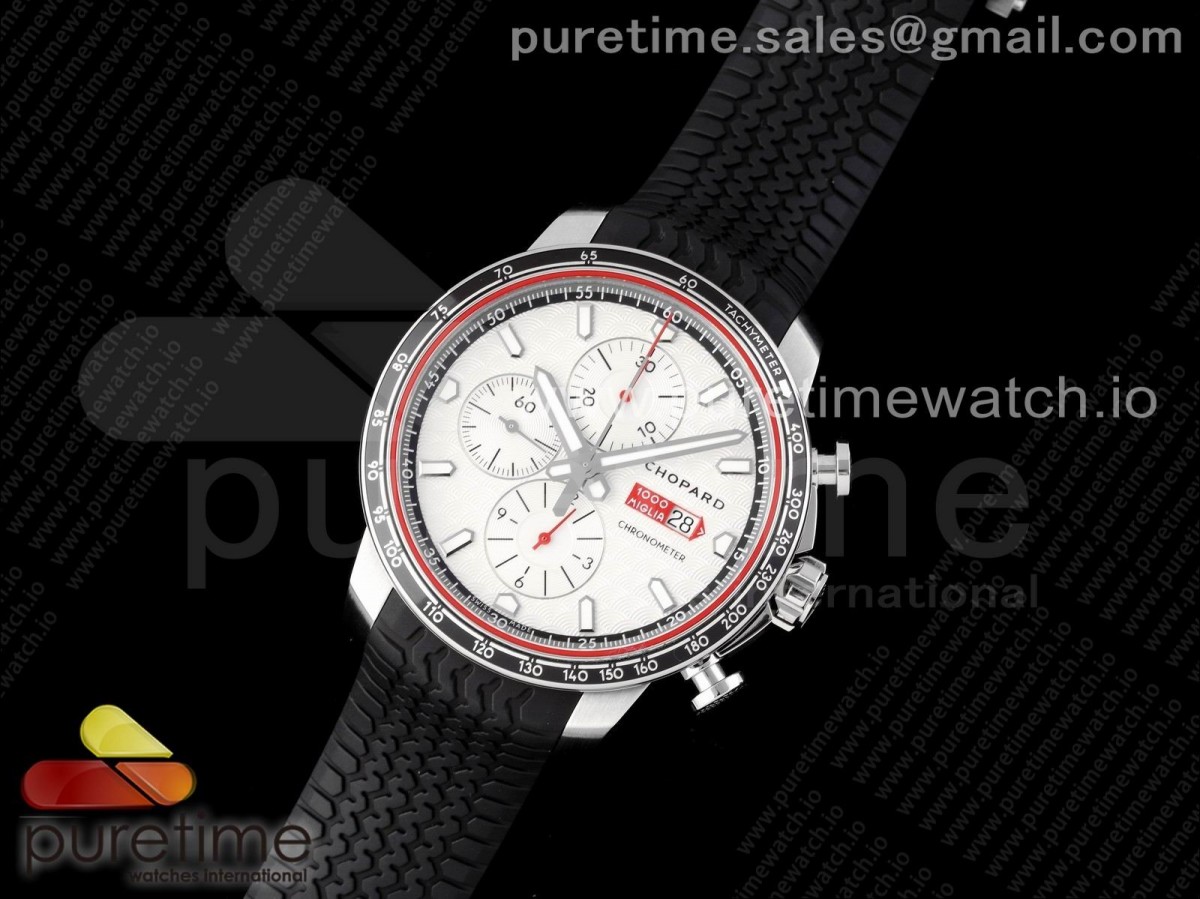 V7공장 쇼파드 밀레미글리아 화이트다이얼 레드베젤 블랙러버 / Mille Miglia 168571 SS V7F 1:1 Best Edition White Dial on Black Rubber Strap A7750