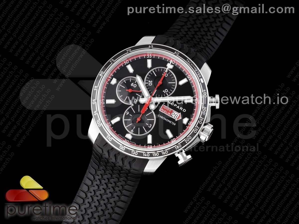 V7공장 쇼파드 밀레미글리아 블랙다이얼 레드베젤 블랙러버 / Mille Miglia 168571 SS V7F 1:1 Best Edition Black Dial on Black Rubber Strap A7750