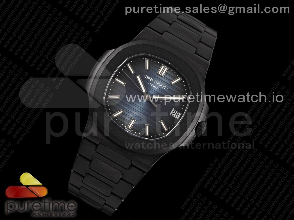 PP공장 V4 파텍필립 노틸러스 DLC PVD 블루다이얼 / Nautilus 5711 PVD All Black PPF 11 Best Edition Blue Textured Dial on PVD Bracelet 324CS V4