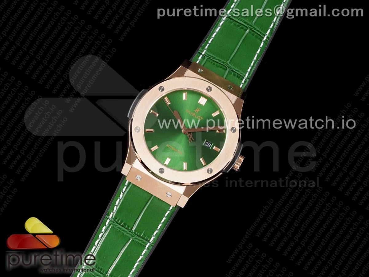 HB공장 위블로 클래식퓨전 45MM PVD 그린다이얼 그린거미스트랩 Classic Fusion 45mm RG HBF 11 Best Edition Green Dial on Green Gummy Strap A2892