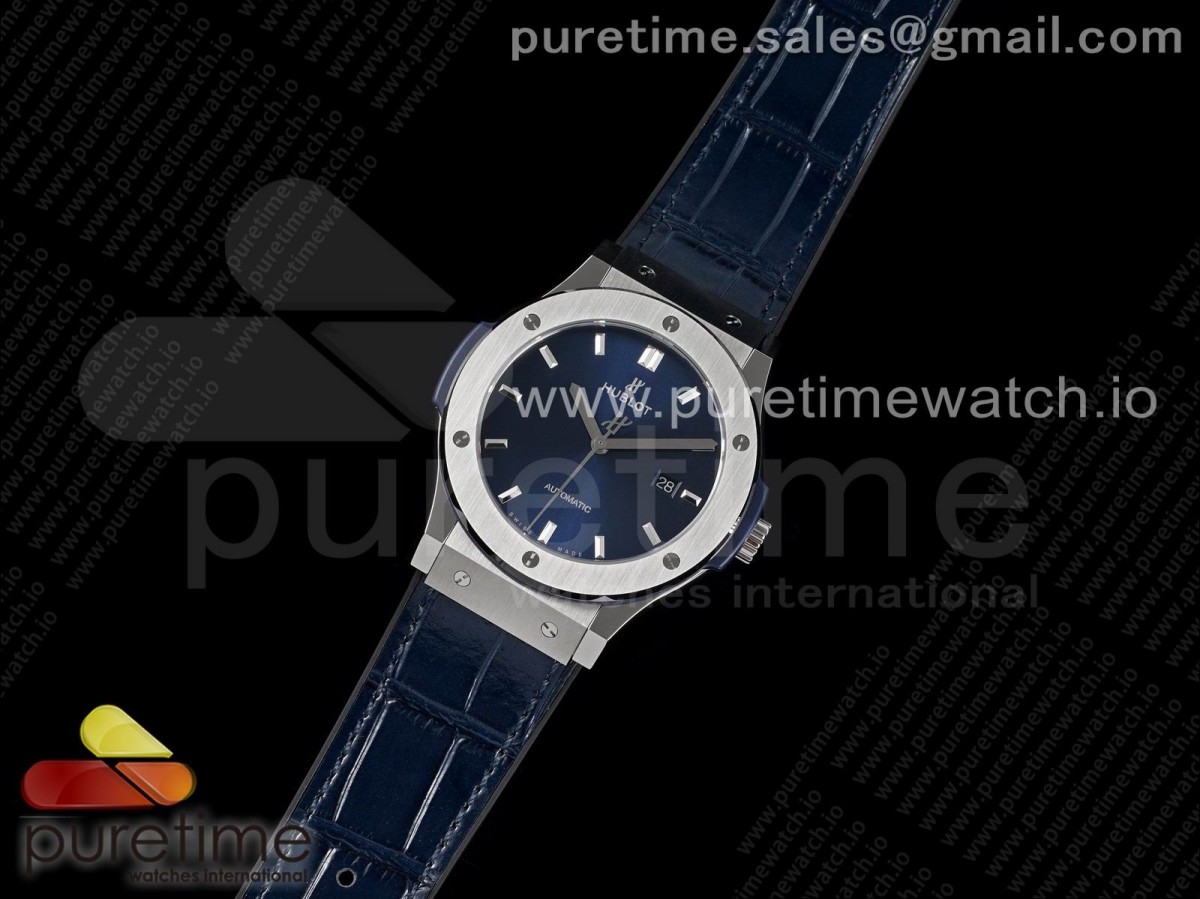 HB공장 위블로 클래식퓨전 45MM  블루다이얼 블루거미스트랩Classic Fusion 45mm SS HBF 11 Best Edition Blue Dial on Blue Gummy Strap A2892