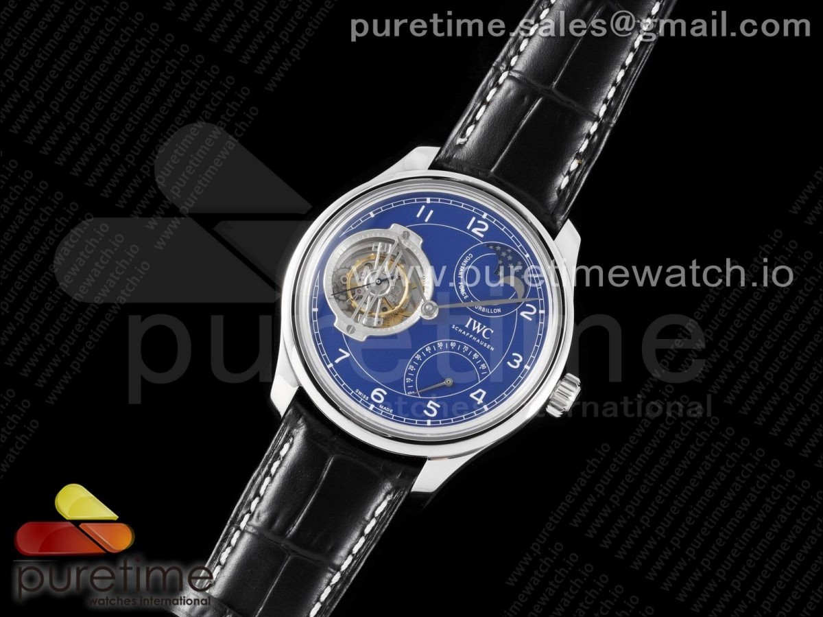 BBR공장 IWC 포르투기저 투어빌론 블루 가죽 / Portugieser Constant-Force Tourbillon Edition “150 Years” SS BBR Best Edition Blue Dial