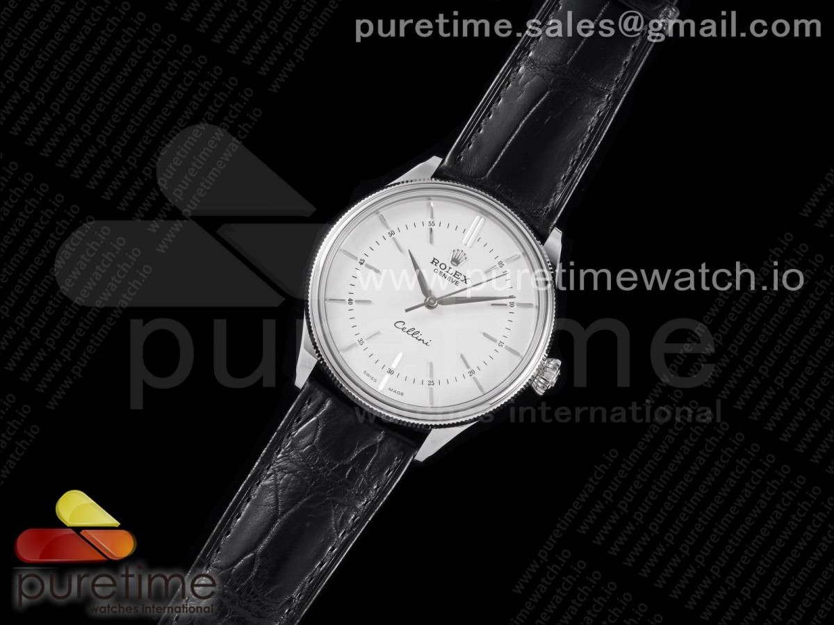 KZ공장 롤렉스 셀리니 화이트다이얼 블랙가죽 / Cellini SS KZF 11 Best Edition White Dial Stick Markers on Black Leather Strap SA3132