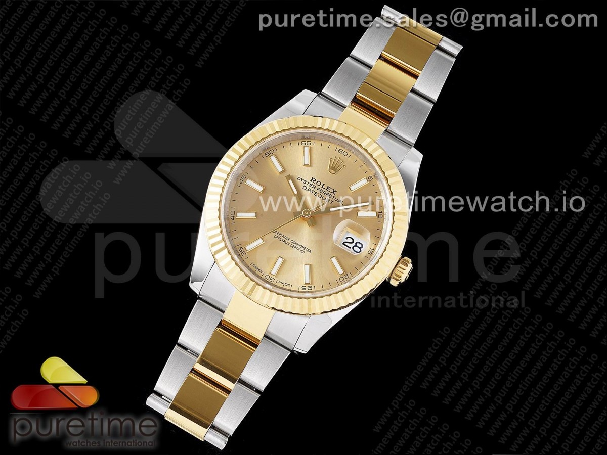 VS공장 롤렉스 데이저스트 41MM  골드바인덱스 콤비 오이스터 3235 / DateJust 41 126333 904L SSYG VSF 11 Best Edition YG Dial on Oyster Bracelet VS3235