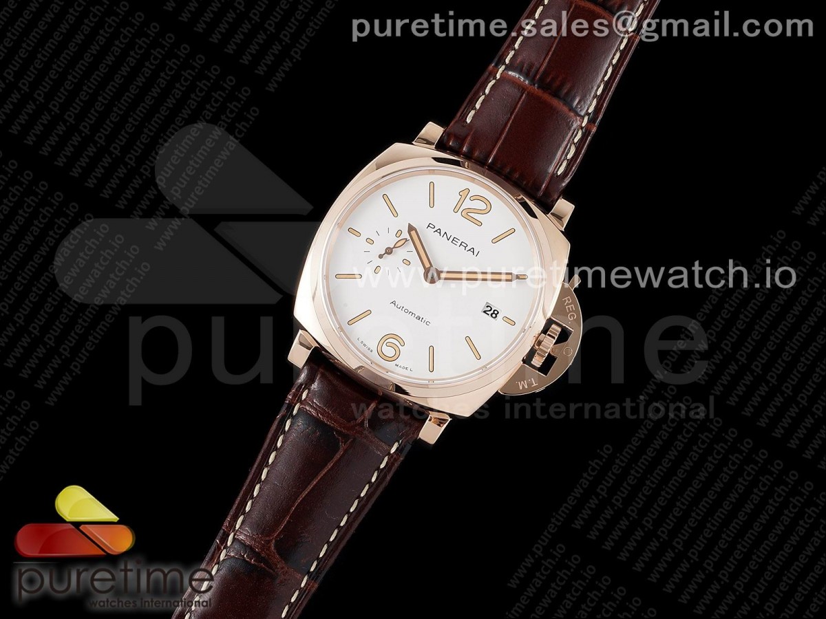 VS공장 파네라이 PMA1042 로즈골드 화이트다이얼 가죽 / PAM1042 Luminor Due RG VSF Best Edition White Dial on Brown Leather Strap AXXXIV