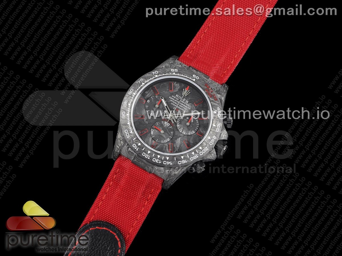 OM공장 롤렉스 데이토나 DIW 카본 블랙레드다이얼 레드나일론스트랩 / Daytona DIW Carbon OMF Best Edition BlackRed Dial on Red Nylon Strap A4130