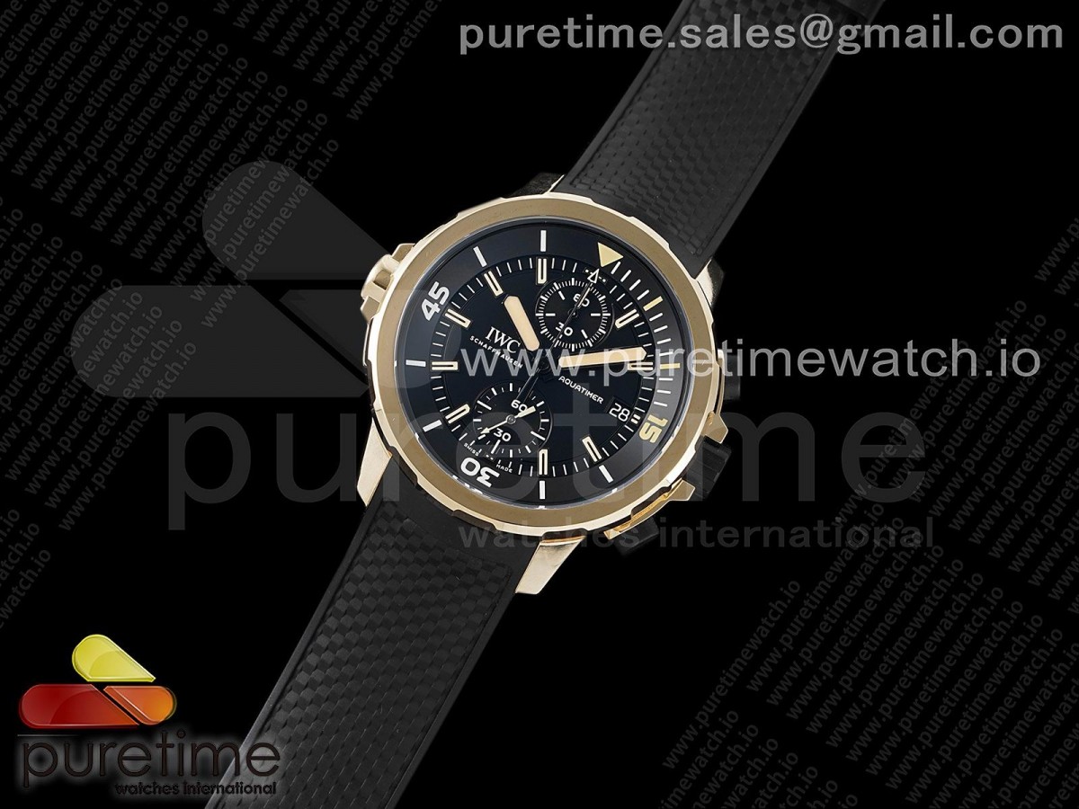 V6공장 IWC 아쿠아타이머 브론즈 블랙다이얼 러버 / Aquatimer Chrono Bronze IW379503 V6F 11 Best Edition Black Dial on Black Rubber Strap A7750 V2