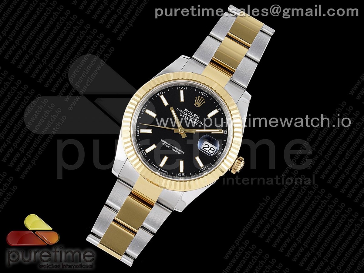 VS공장 롤렉스 데이저스트 41MM 옐로우 골드 콤비 블랙 바인덱스 오이스터 VS3235 / DateJust 41 126333 904L SSYG VSF 11 Best Edition Black Dial on Oyster Bracelet VS3235