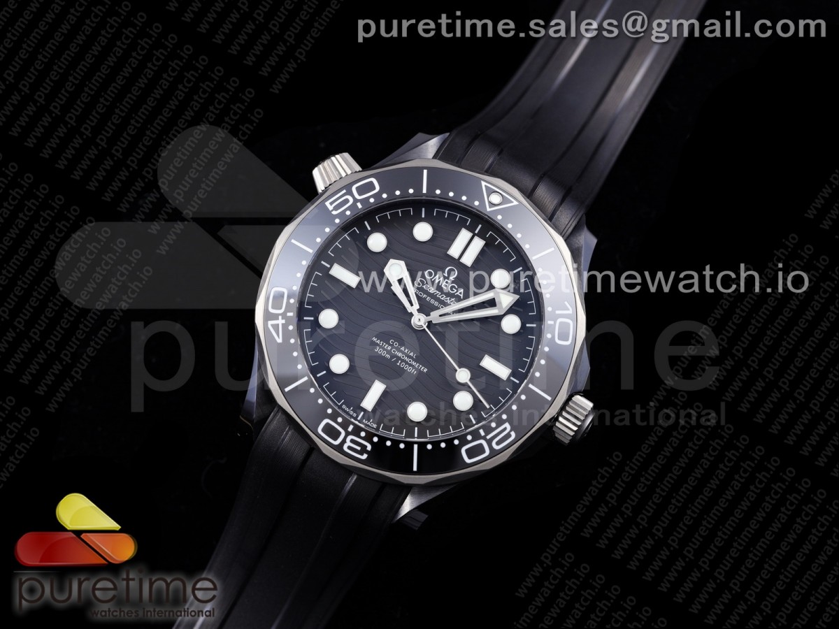 VS공장 V2 오메가 다이버300 세라믹 블랙 논데이트 러버  Seamaster Diver 300M Real Ceramic Case on Black Rubber Strap A8806 V2