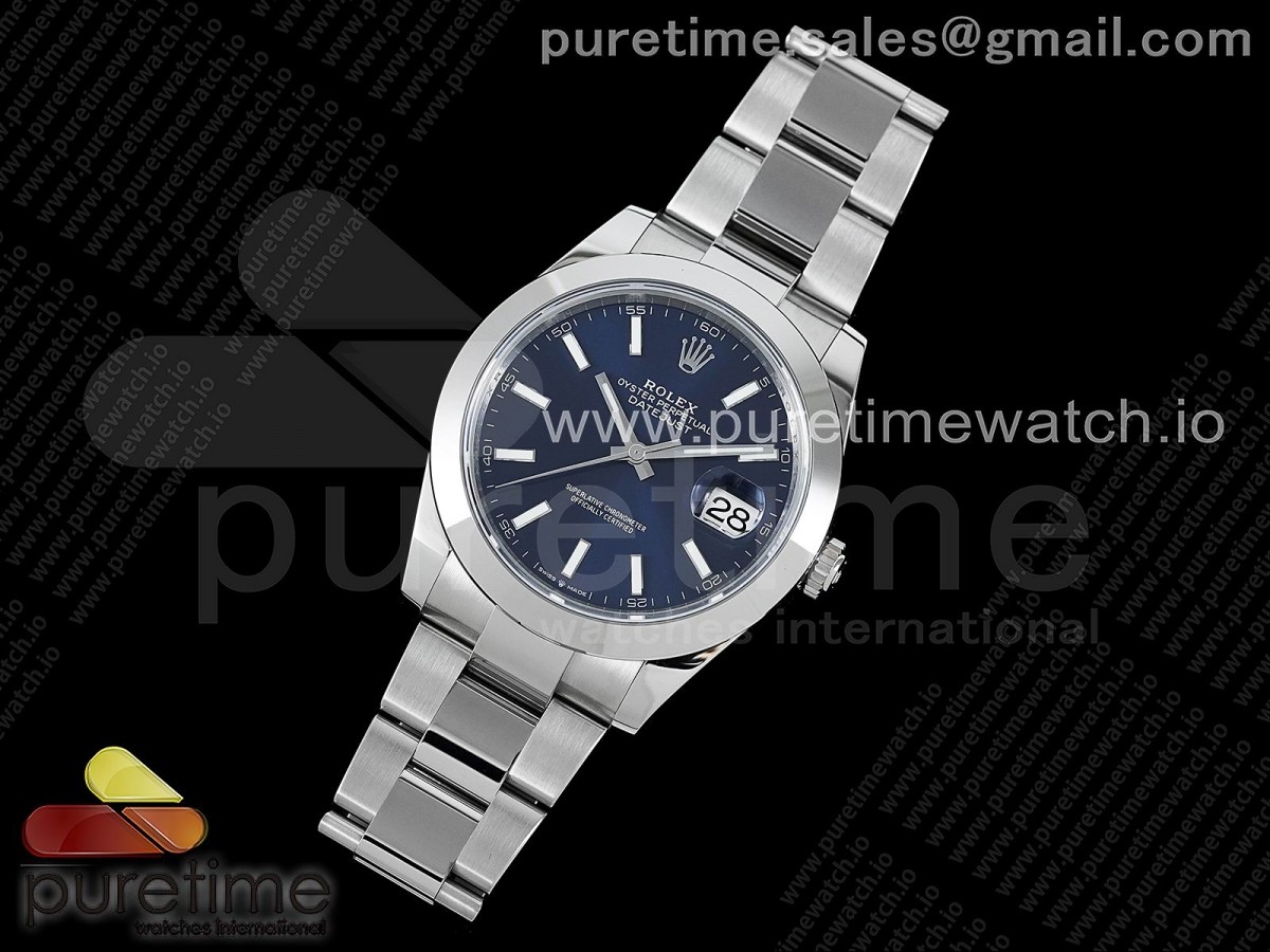 VS공장 롤렉스 데이저스트 41MM 블루바인덱스 오이스터브슬 돔베젤 VS3235 / DateJust 41 126330 904L SS VSF 1:1 Best Edition Blue Dial on Oyster Bracelet VS3235 $468.00