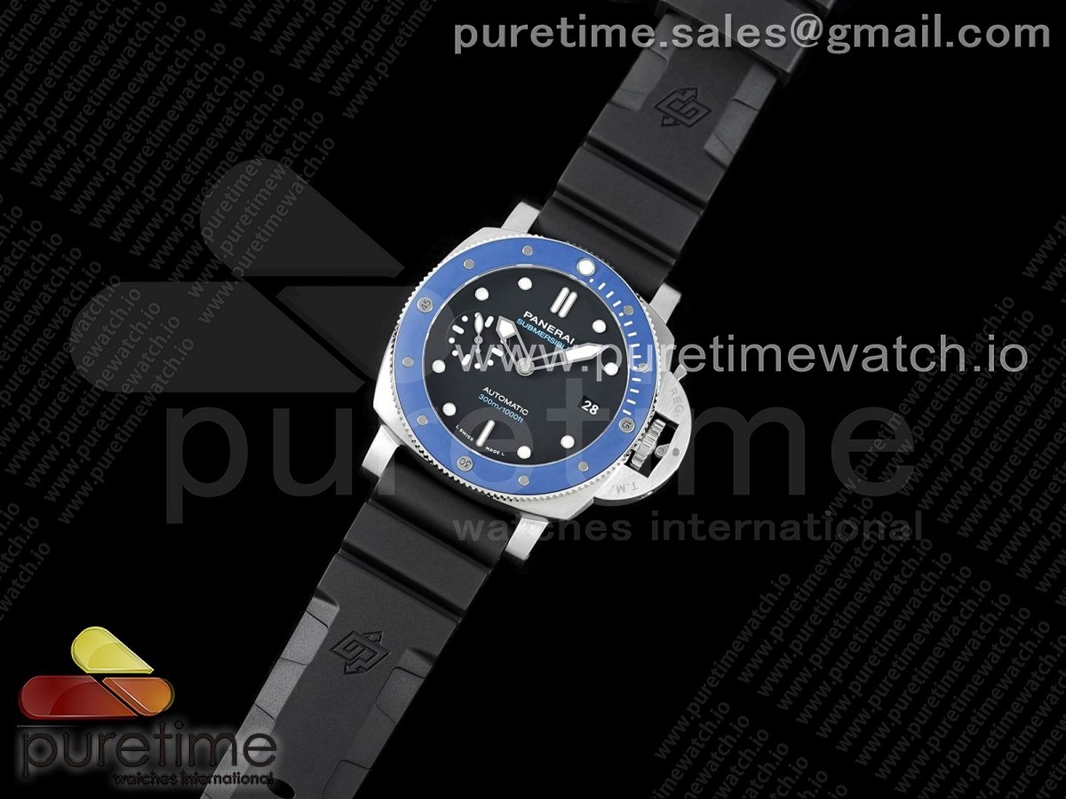 VS공장 파네라이 PMA1209 루미노르 42MM / PAM1209 Luminor Submersible 42mm Blue Ceramic Bezel VSF 11 Best Edition on Black Rubber Strap AXXXIV