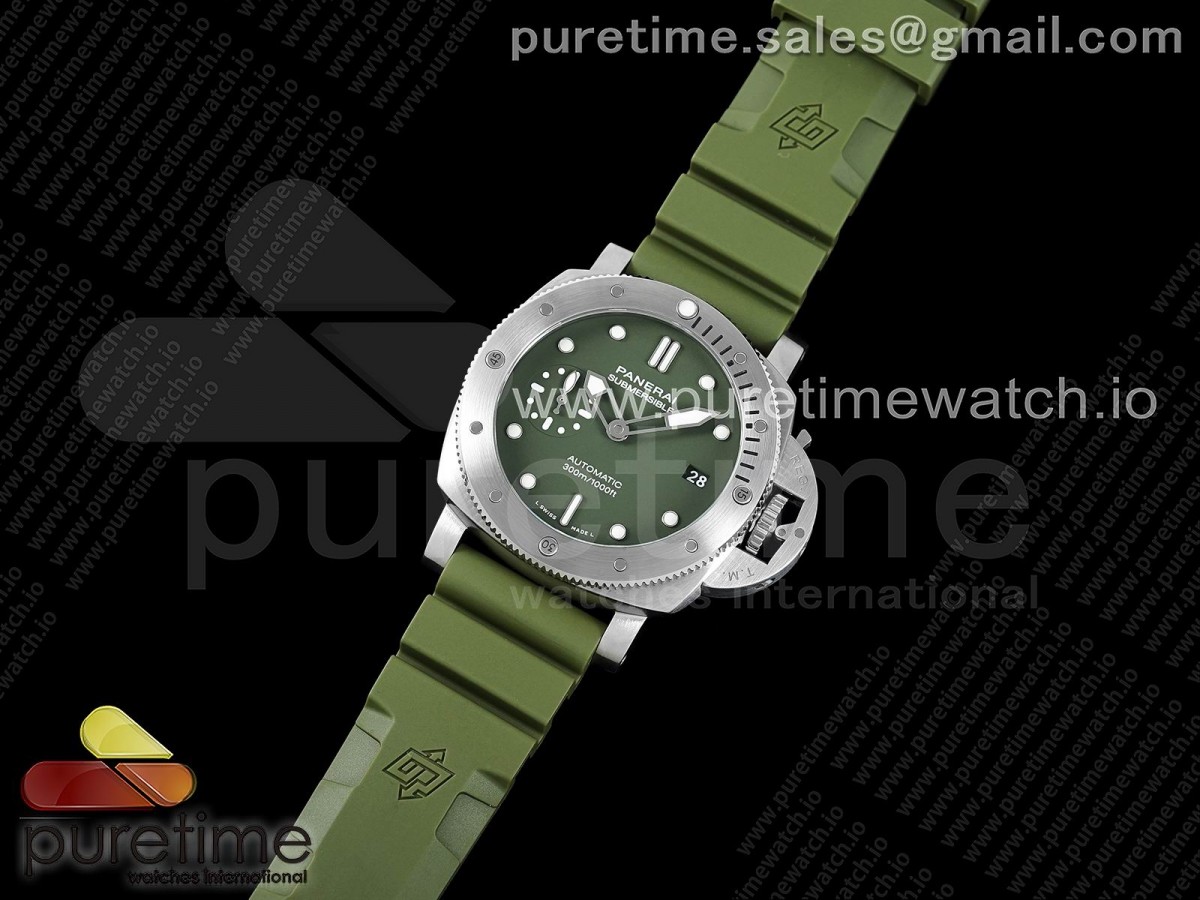 VS공장 파네라이 PAM1055 루미노르 그린다이얼 러버 / PAM1055 Luminor Submersible 42mm Verde Militare VSF 11 Best Edition on Green Rubber Strap P.900 Clone