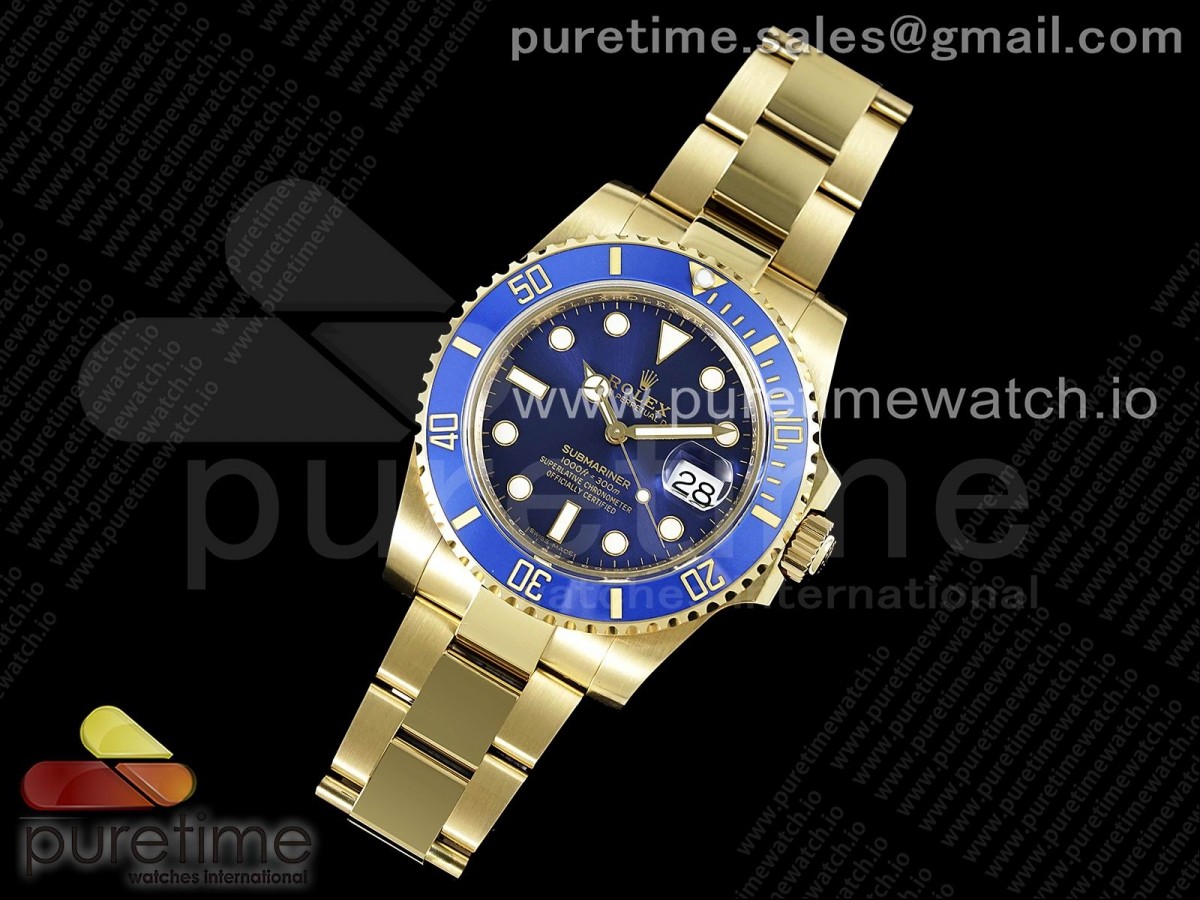 GM공장 롤렉스 서브마리너 블루 옐로우골드 금통 브슬 / Submariner 116618 LB Blue Ceramic YG Plated 904L Steel GMF 11 Best Edition SA3135