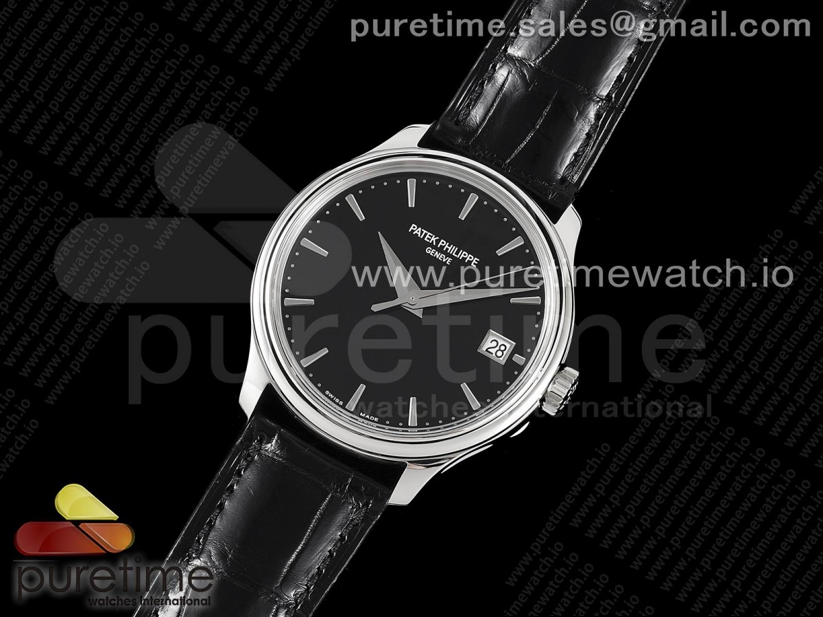 3K공장 V2 파텍필립 칼라트라바 5227 블랙 가죽 스트랩 /  Calatrava 5227 SS 3KF 11 Best Edition Black Dial on Black Leather Strap A324 Super Clone V2