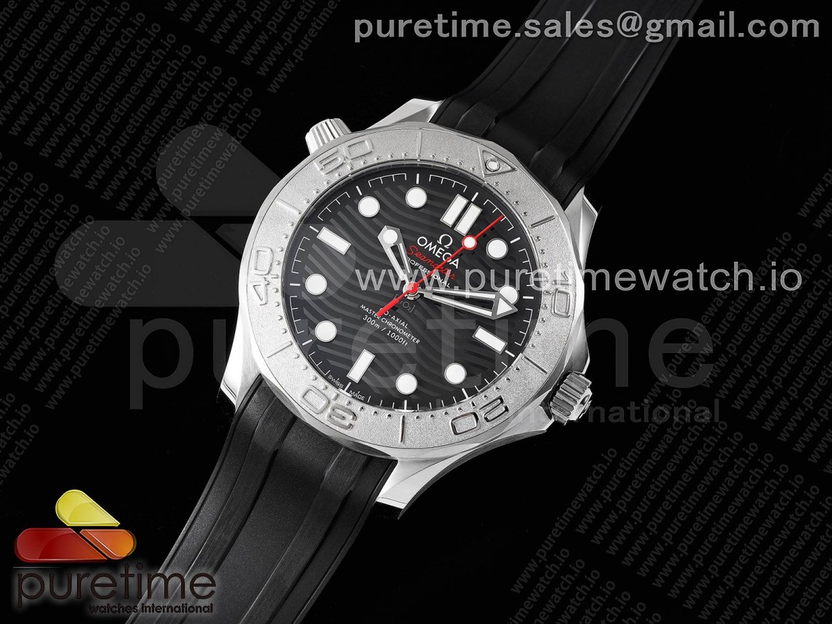 OR공장 오메가 씨마스터 다이버 300 넥톤 러버 /  Seamaster Diver 300M Nekton ORF 11 Best Edition Black Dial on Black Rubber Strap A8806