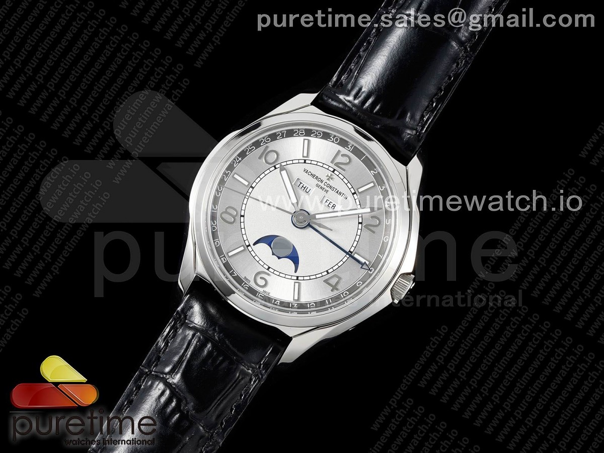 ZF공장 바쉐론콘스탄틴 피프티식스 컴플리트 캘린더 스틸 실버 가죽 / Fiftysix Complete Calendar SS 40mm ZF 11 Best Edition Silver Dial on Black Leather Strap A2460